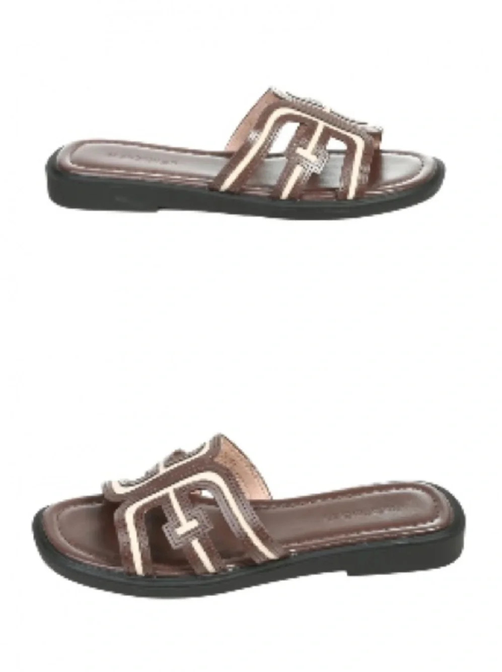 Women's Brown Slide Sandals, size 6